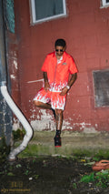 4EvaMoney Windbreaker Flame Rhinestone 2 Piece Set