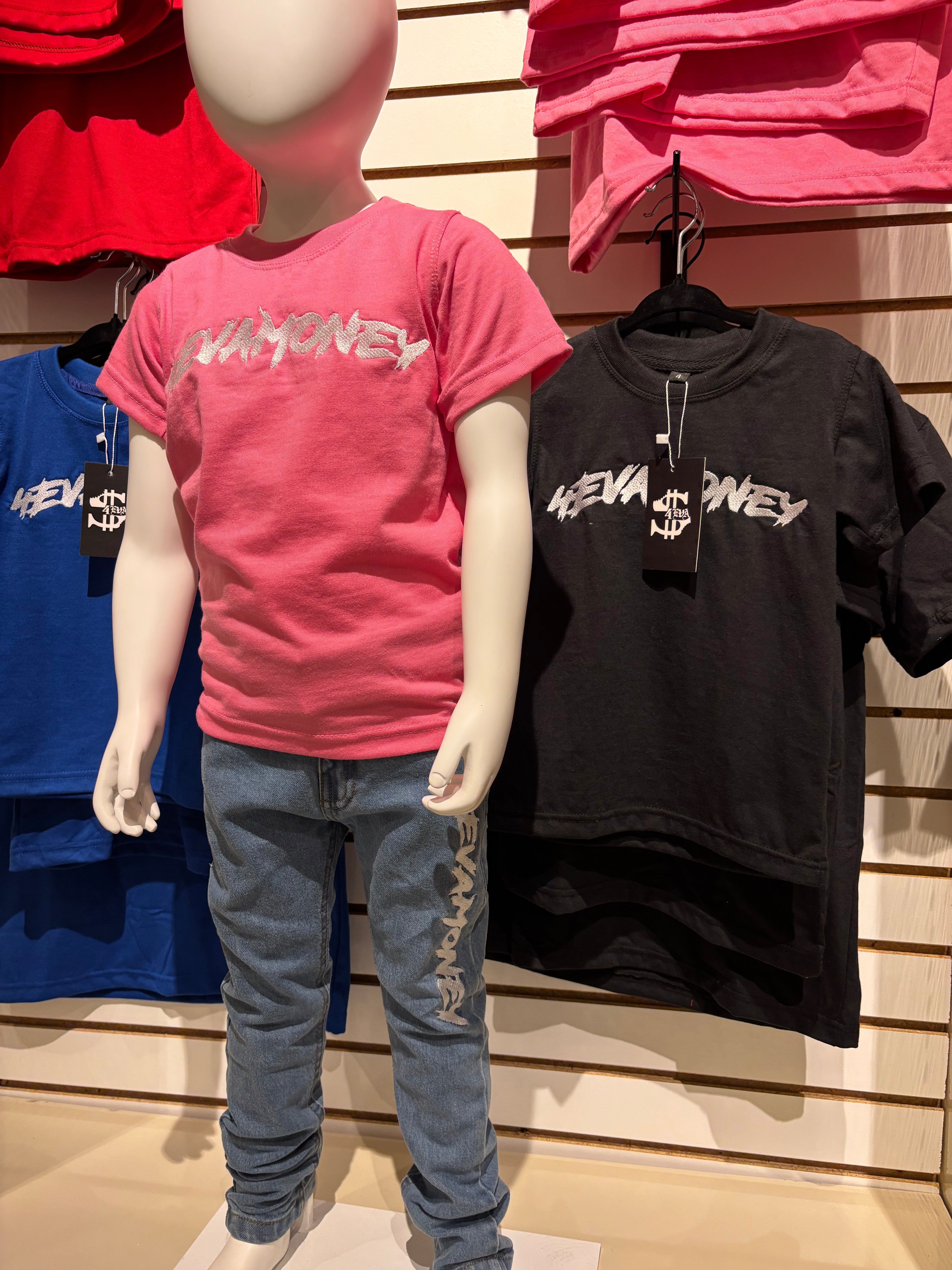 4EvaMoney Pink Kids T-Shirt
