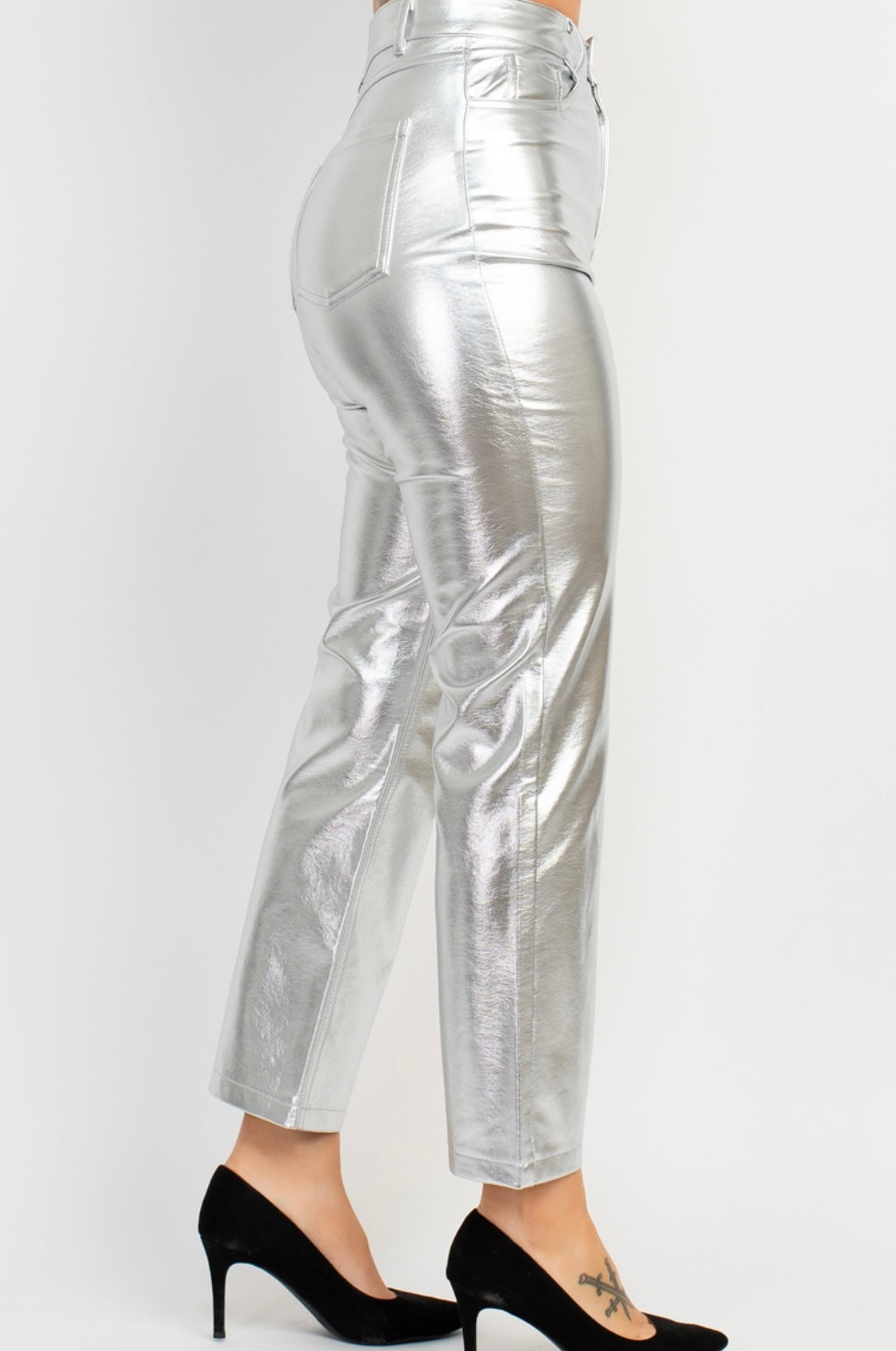 Metallic Silver Pants