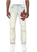 Smoke Rise Rose Embroidered Pants