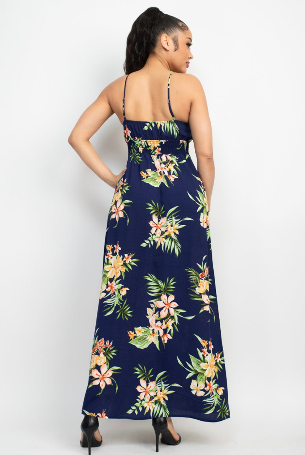 Navy Blue Flower Dress