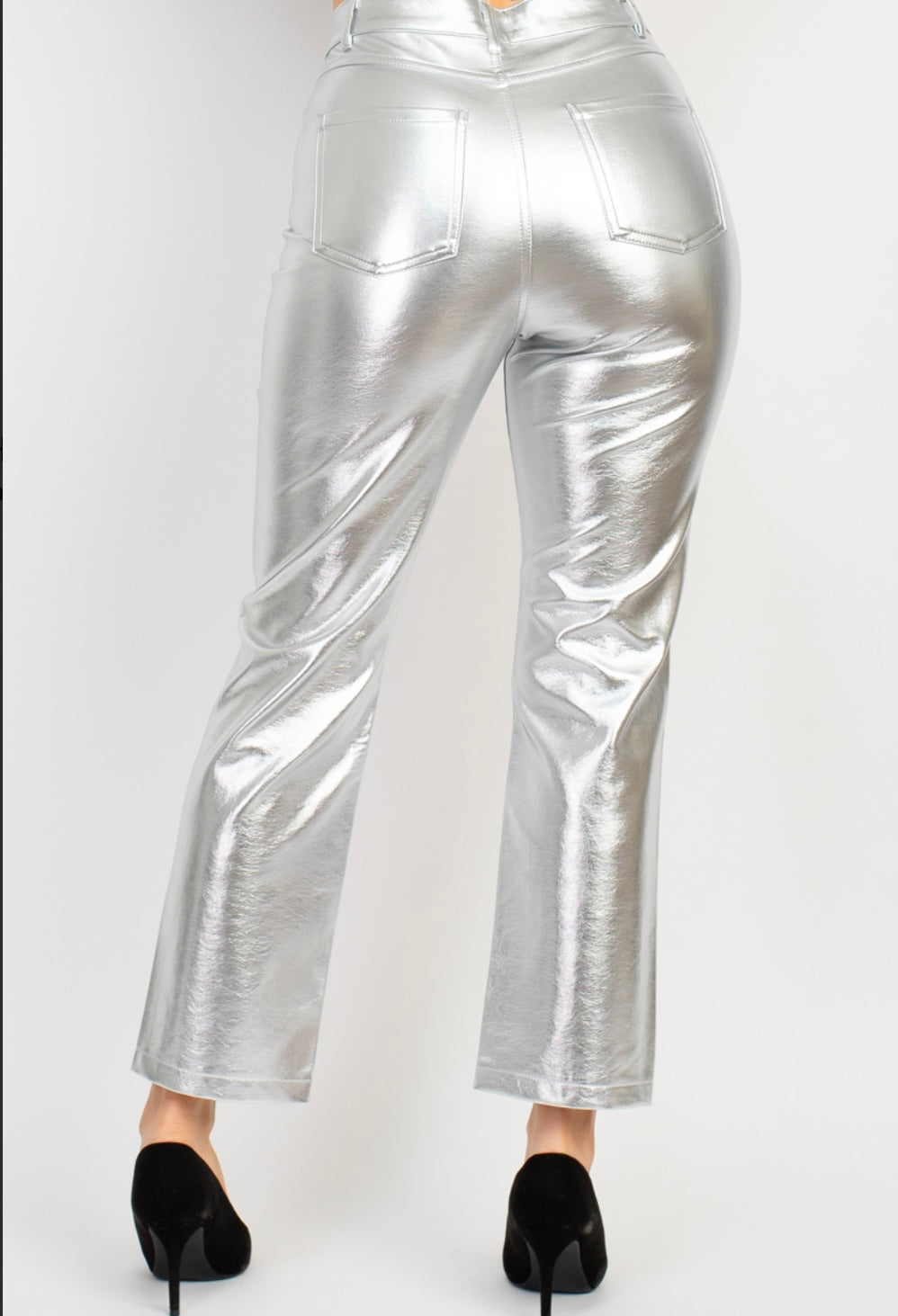 Metallic Silver Pants