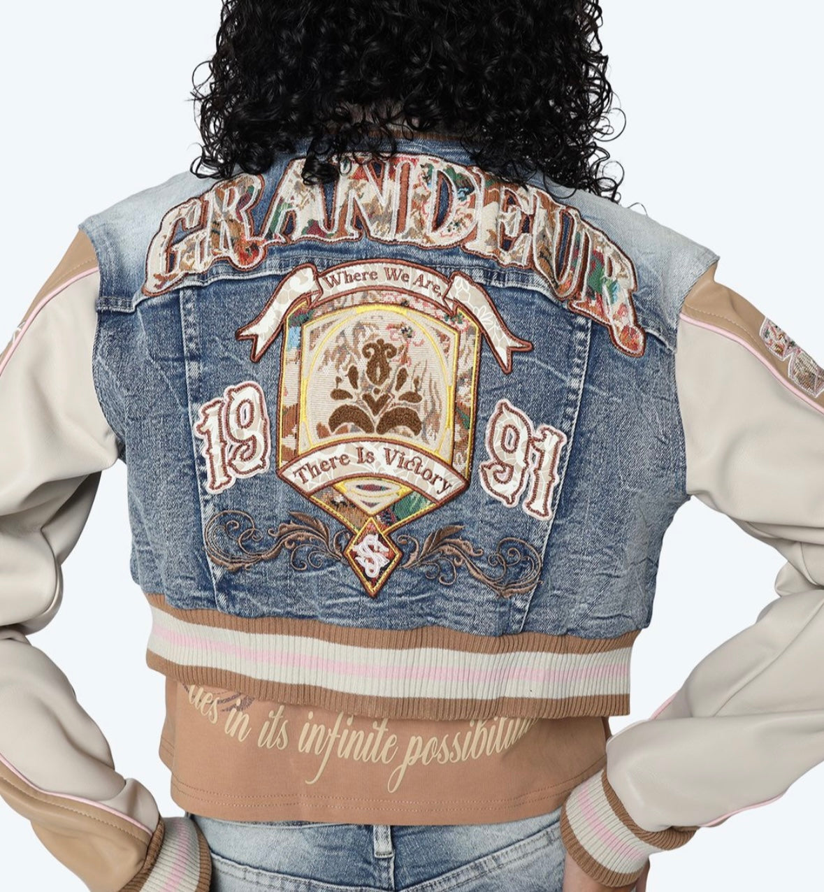 Varsity Leather Sleeves Coat