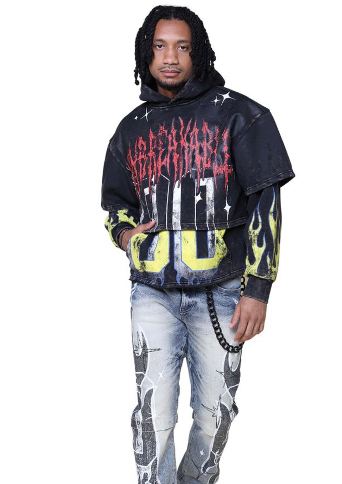 Rhinestone Fleece Hoodie