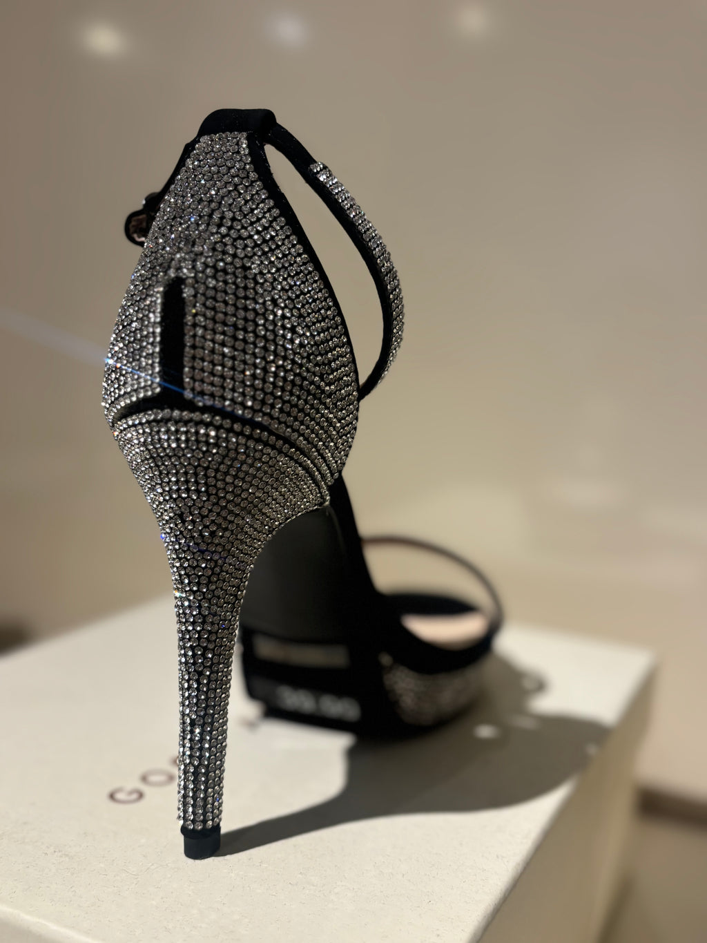 Rhinestone Silver and Black Pumps