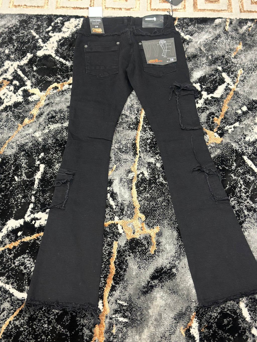 Black Men’s Stacked Jeans