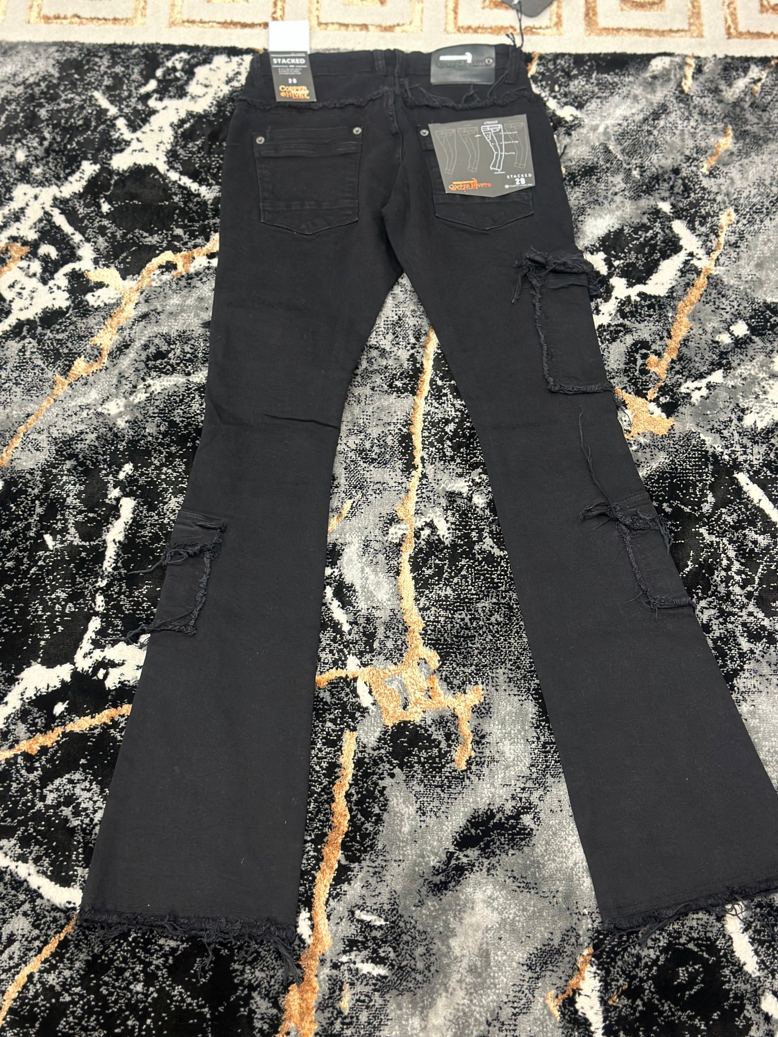 Black Men’s Stacked Jeans