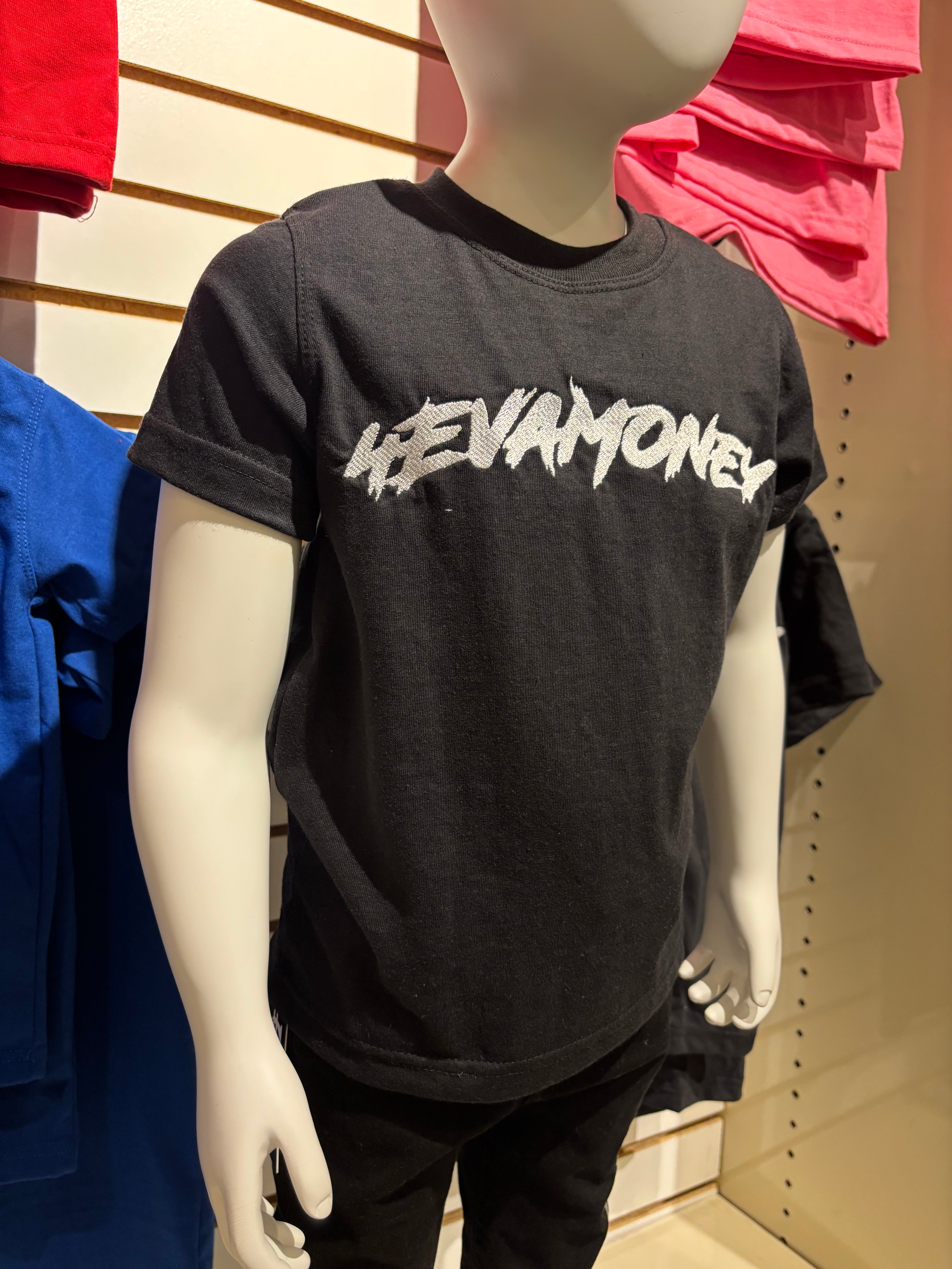 4EvaMoney Black Kids T-Shirt