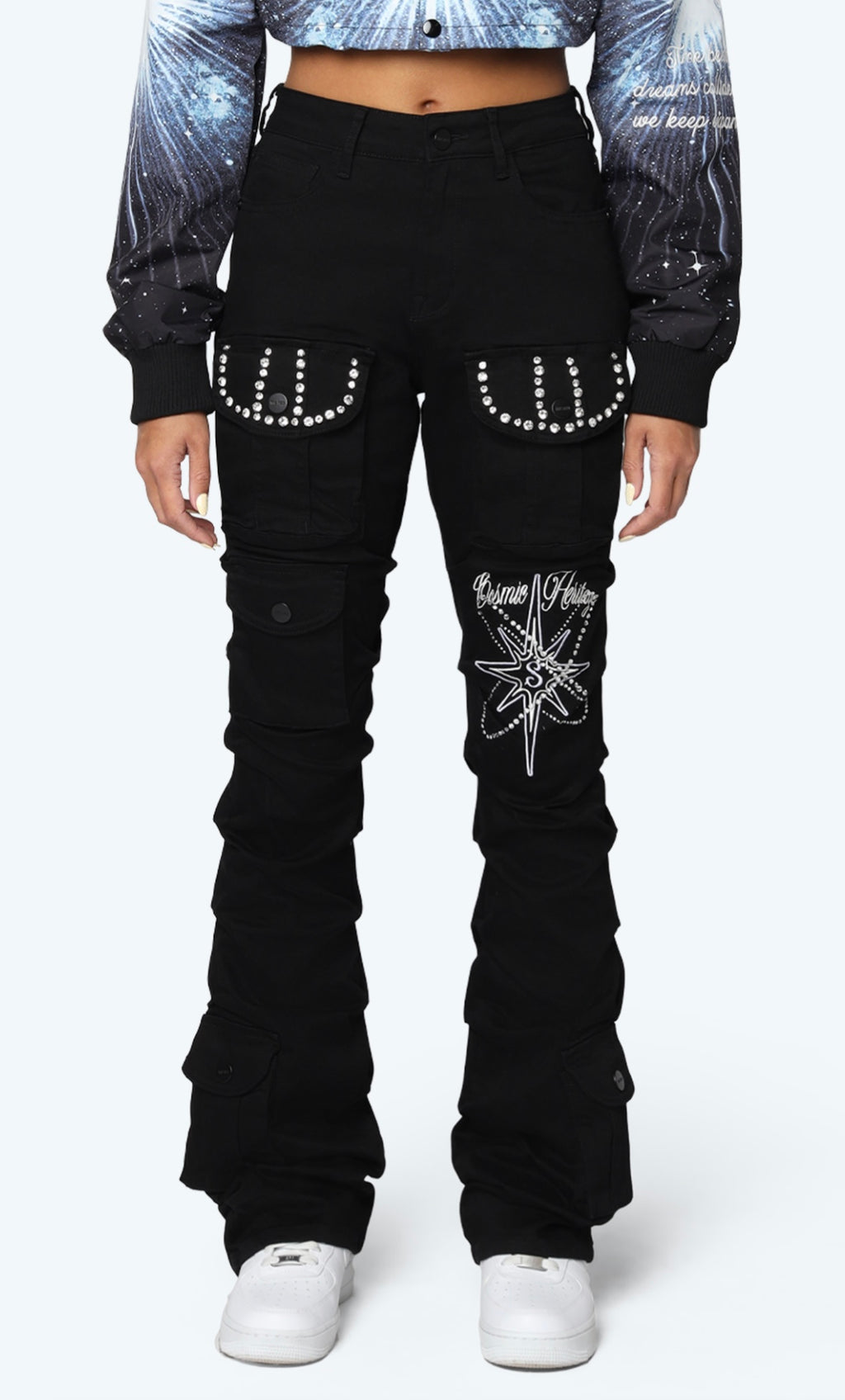 Black Rhinestone Jeans