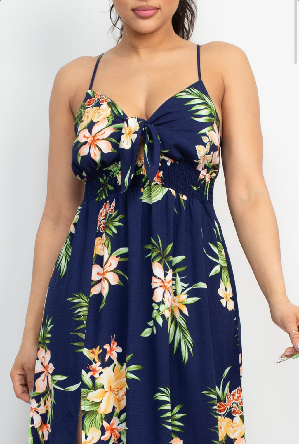 Navy Blue Flower Dress