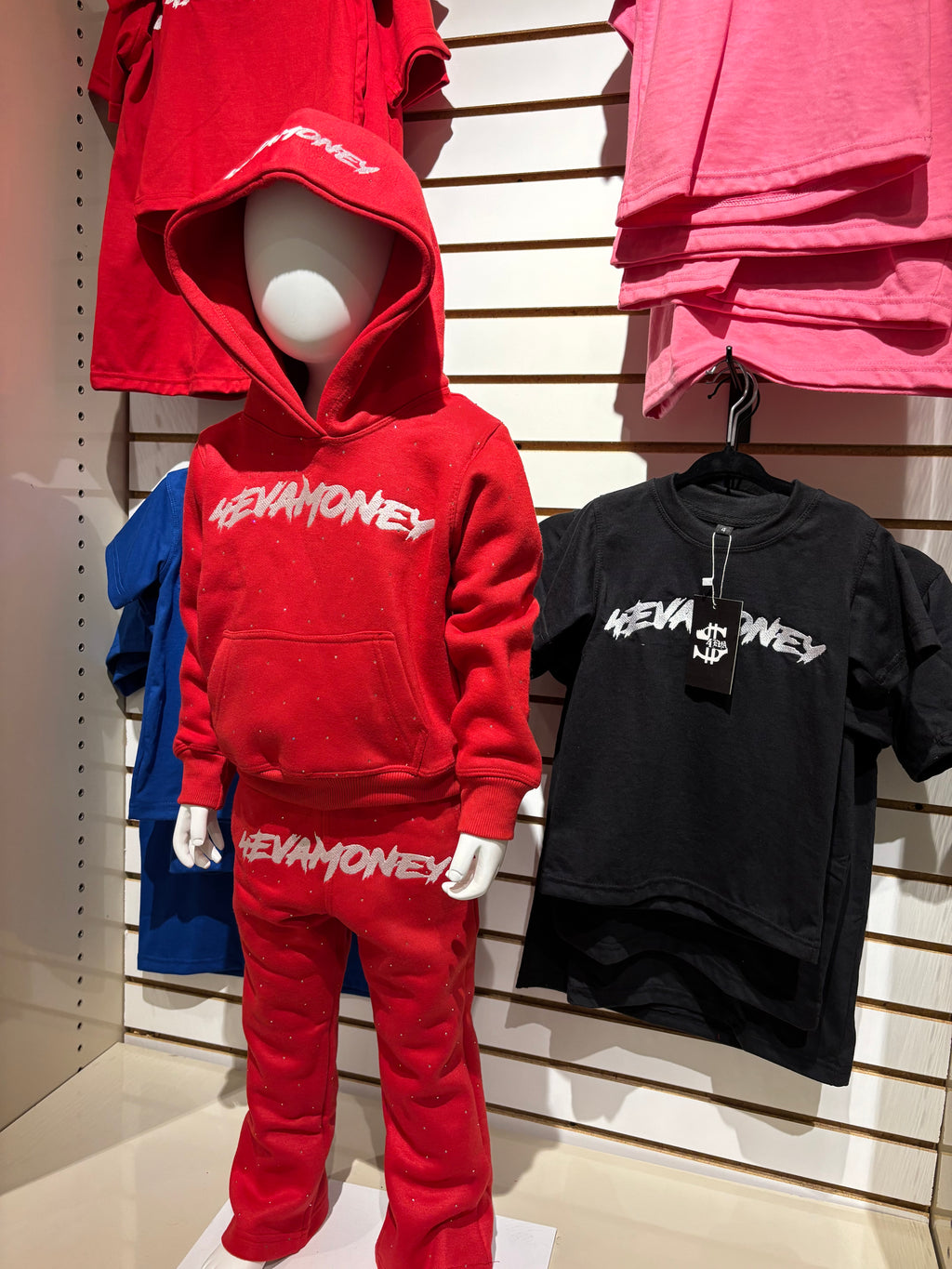 4EvaMoney Rhinestone Red Kids Set