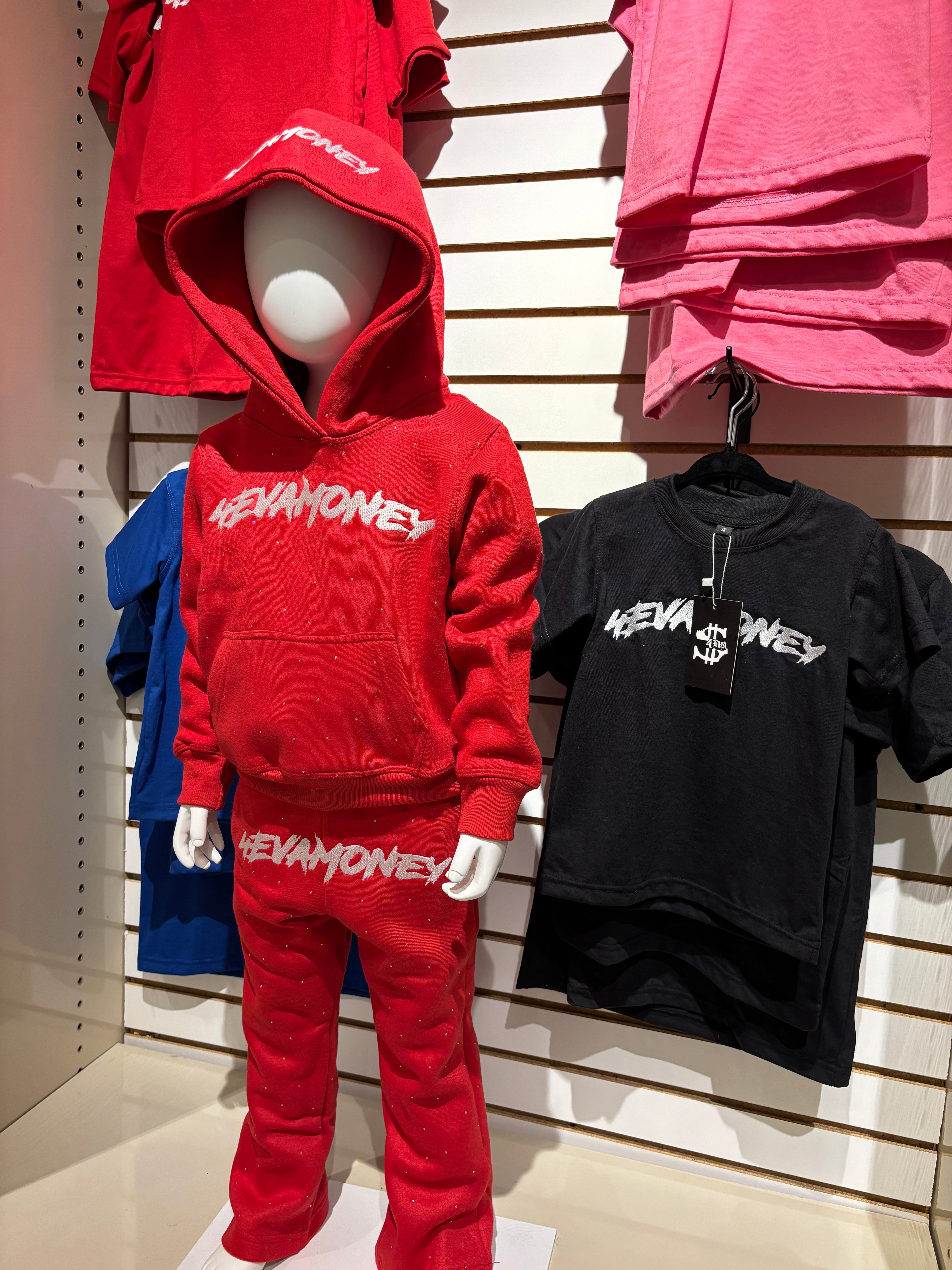 4EvaMoney Rhinestone Red Kids Set