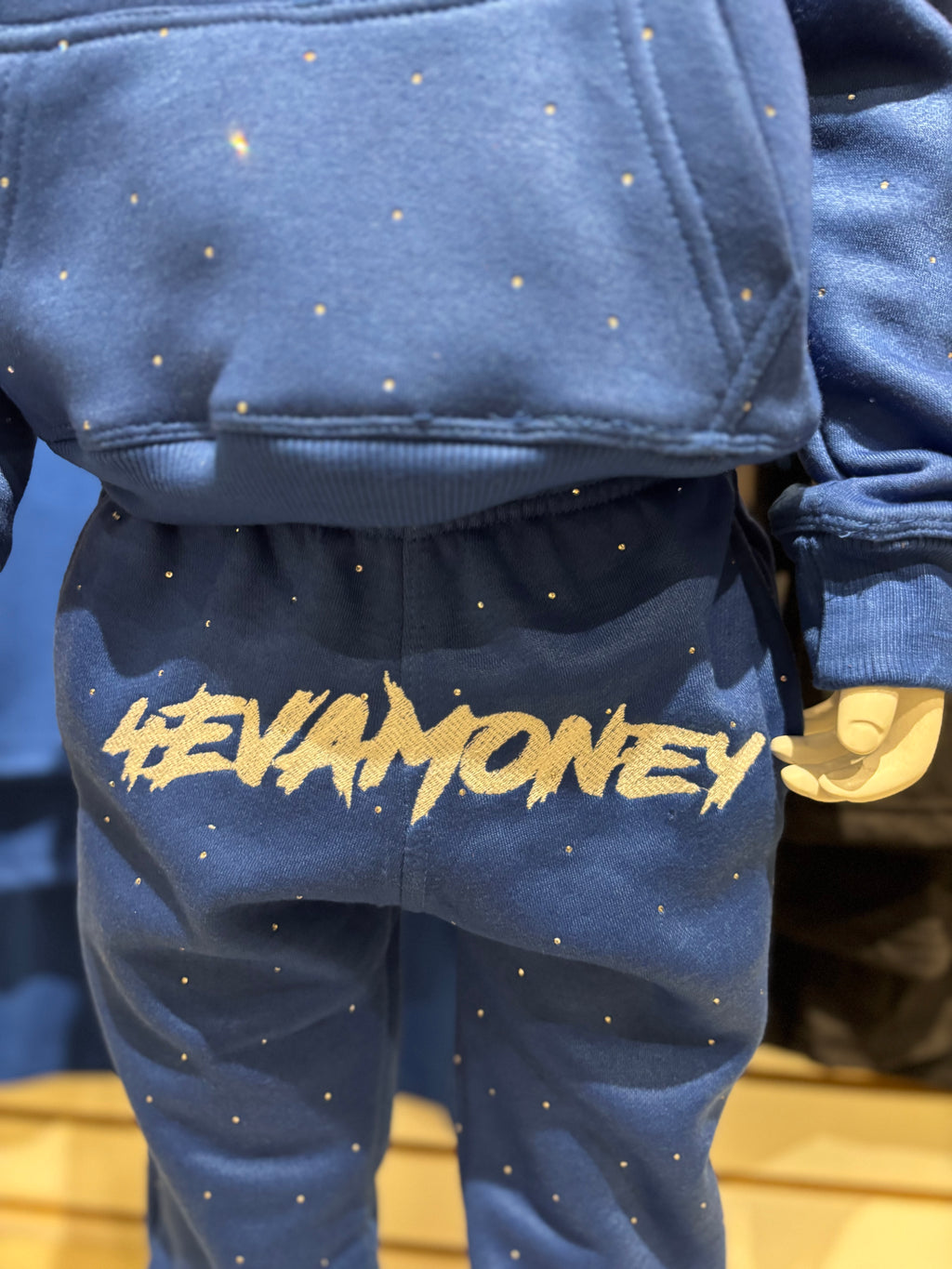 4EvaMoney Rhinestone Blue Kids Set