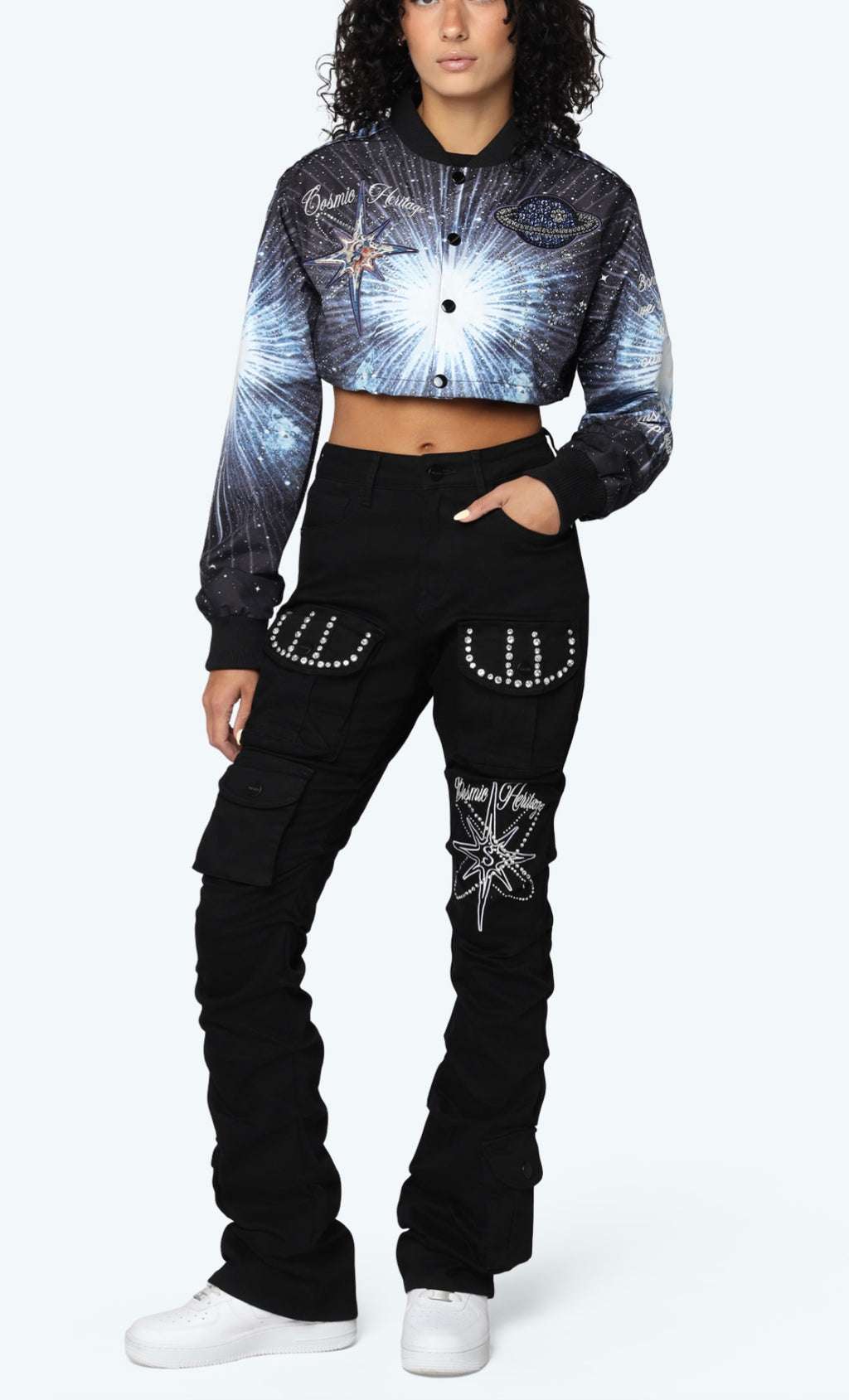 Black Rhinestone Jeans