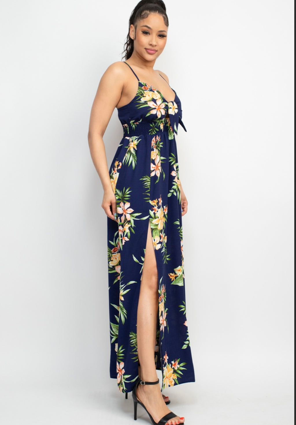 Navy Blue Flower Dress