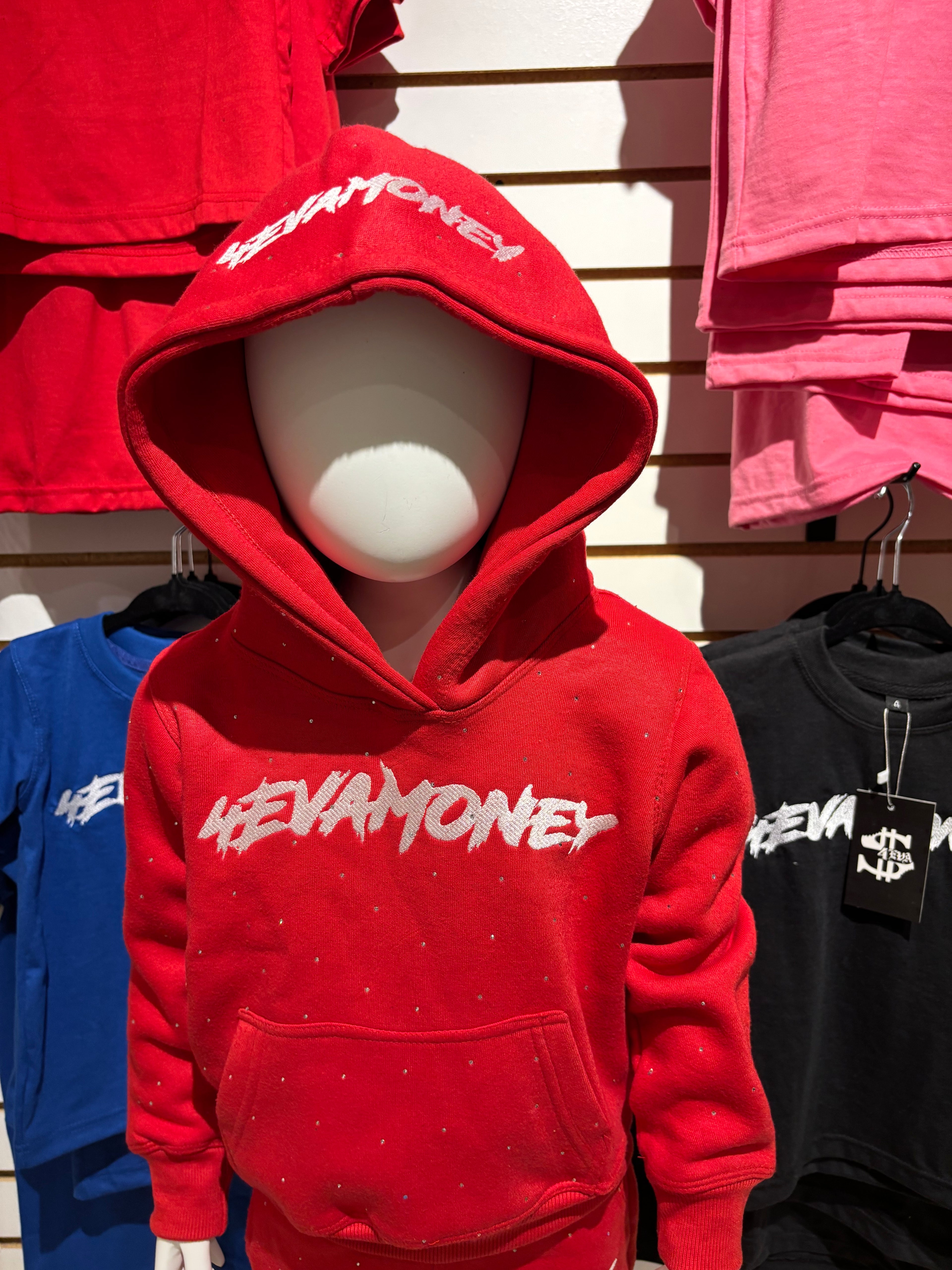 4EvaMoney Rhinestone Red Kids Set