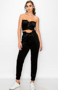 Lace Up Tube Top And Pants