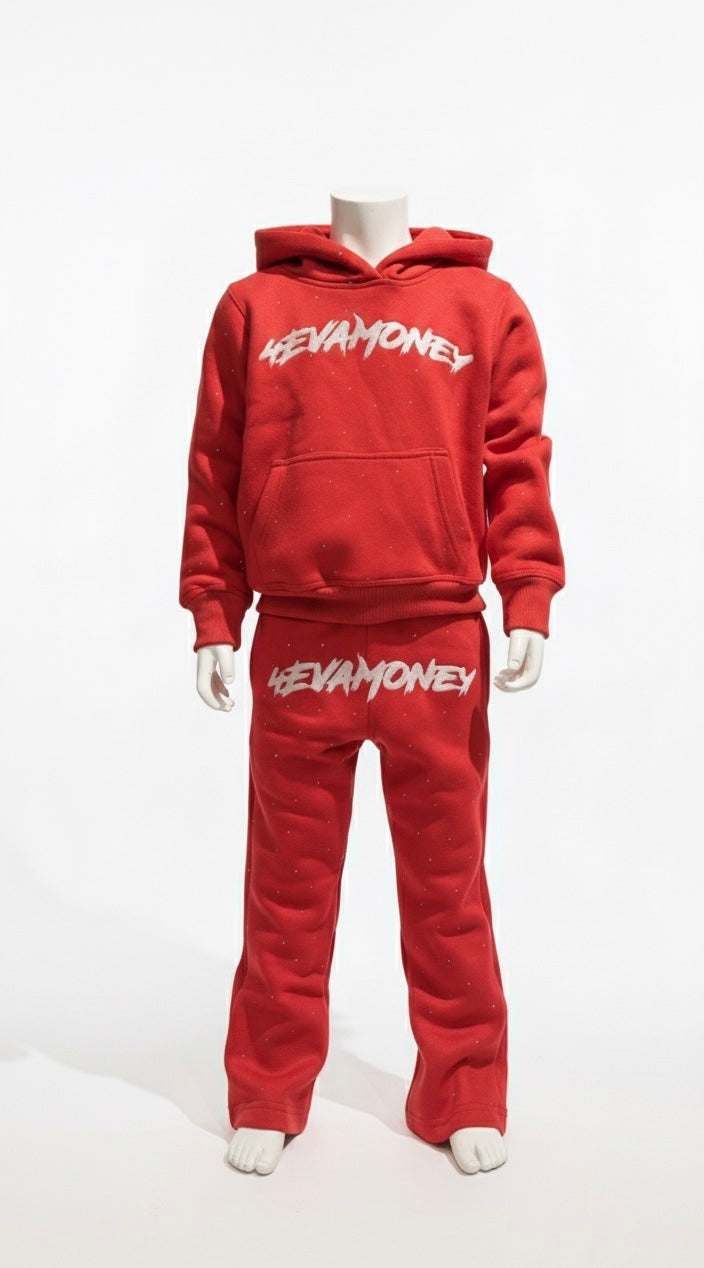 4EvaMoney Rhinestone Red Kids Set