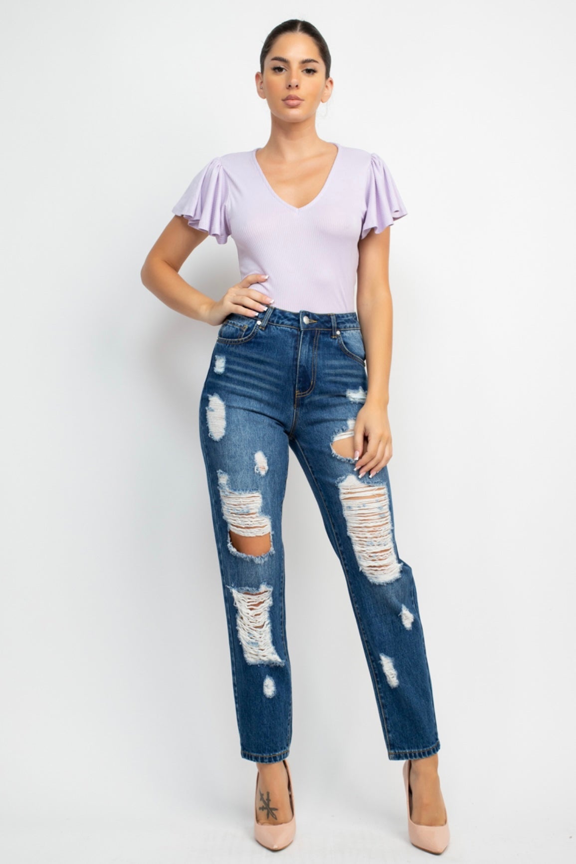 Dark Denim Distressed Jeans