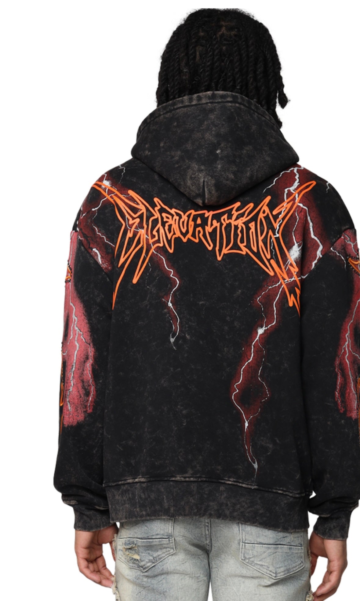 Smoke rise rhinestone hoodie