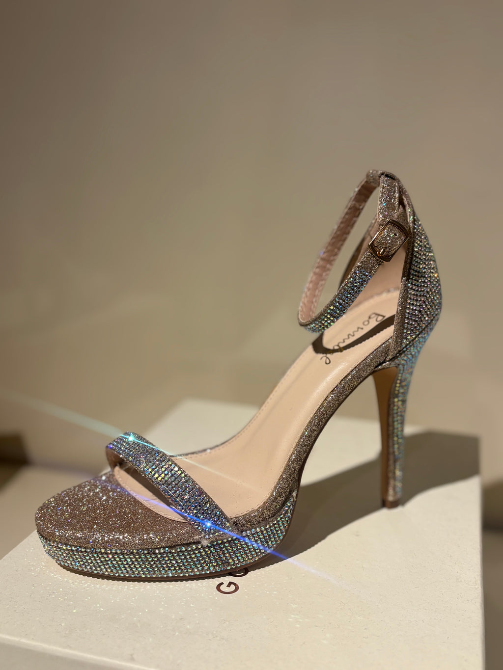 Rhinestone Rose Gold Pumps