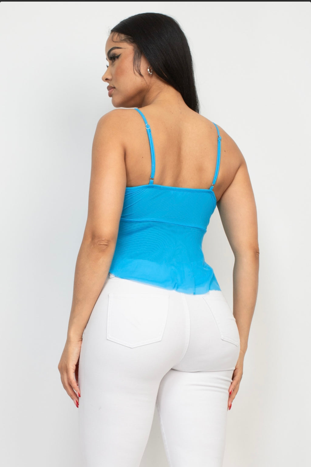 Mesh Aqua Blue Shirt