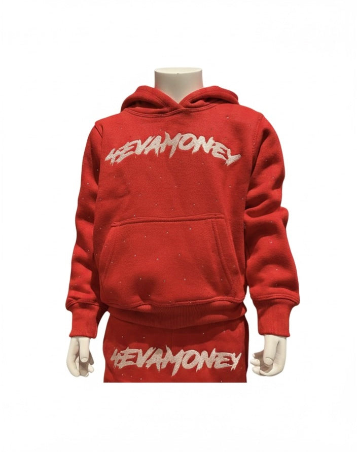 4EvaMoney Rhinestone Red Kids Set