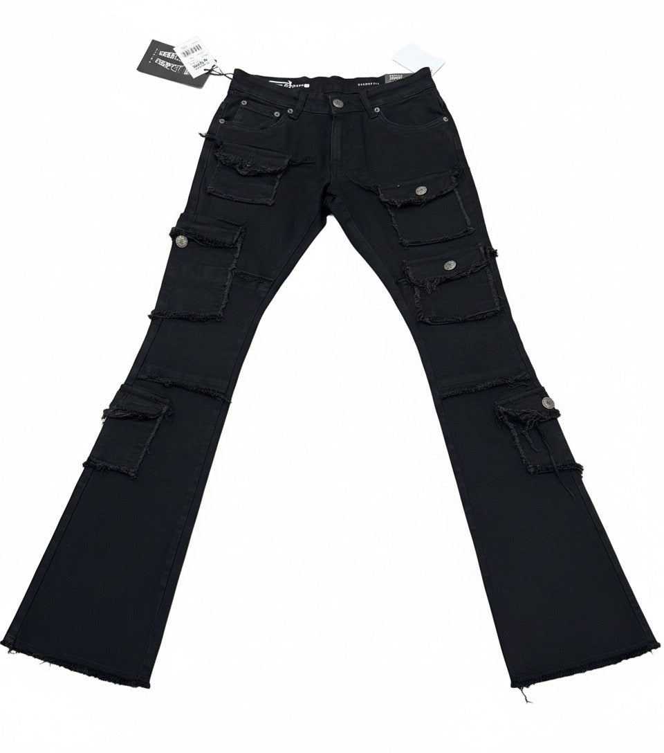Black Men’s Stacked Jeans