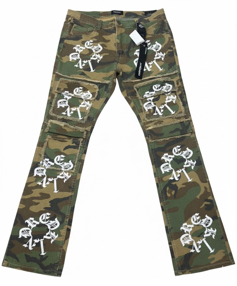 Camo Mens Stacked Jeans