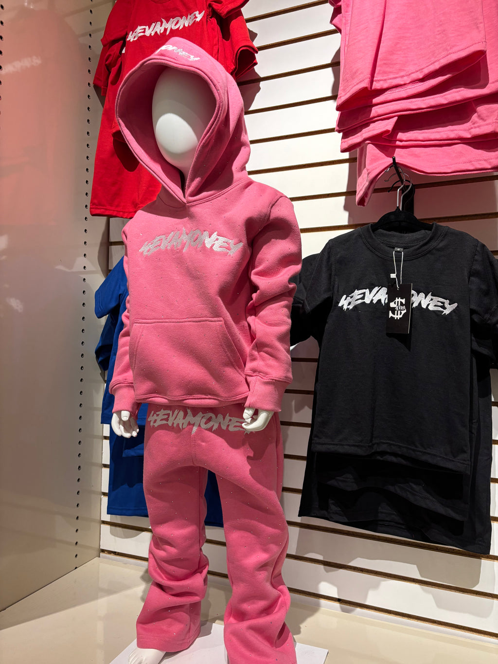 4EvaMoney Rhinestone Pink Kids Set