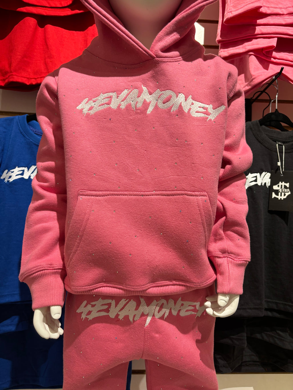 4EvaMoney Rhinestone Pink Kids Set